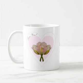 Mug Love You Tulips in Pink Heart