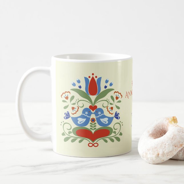 Mug Lovebirds et Blossoms (Avec donut)