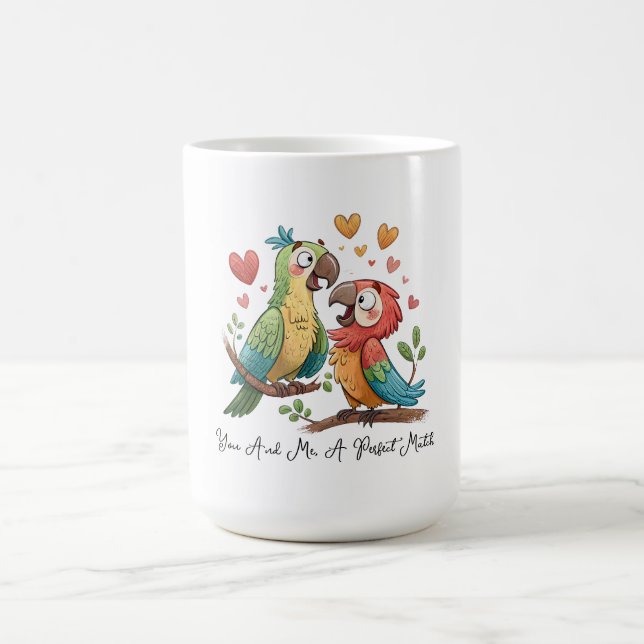 Mug Lovebirds in Colorful Harmony (Centre)