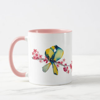 Mug Lovebirds sur Cherry Blossom