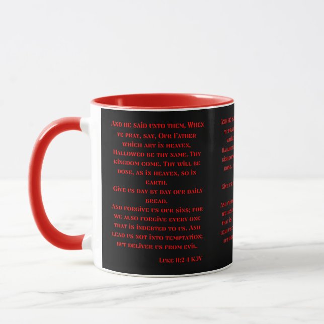 Mug Luc 11:2-4 KJV Bible Écriture Deux Tons (Gauche)