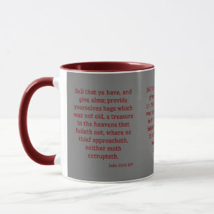 Mug Luc 12:33 KJV Bible Écriture Deux Tons