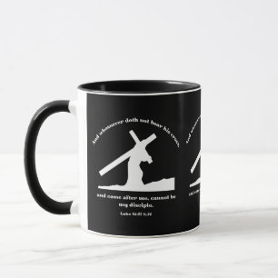 Mug Luc 14:27 KJV Jésus Croix Bible chrétienne Verse