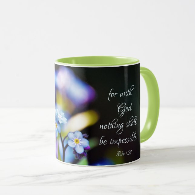 Mug Luc 1:37 Car avec Dieu rien ne sera impossible (Devant droit)
