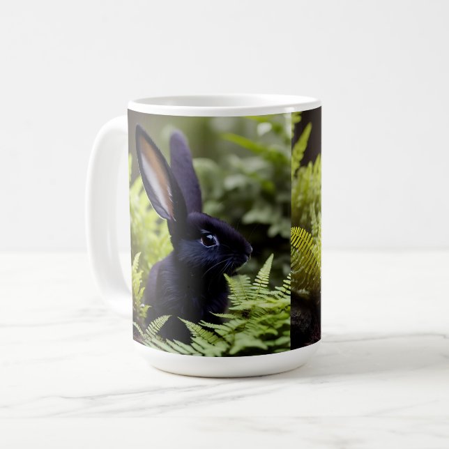 Mug Lucifer le lapin noir : un ensemble sombre de méfa (Devant gauche)