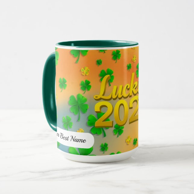 Mug Lucky Shamrock Green (Devant gauche)