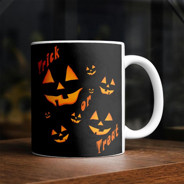 Mug Lueur Effrayante : Citrouille Lumineuse et Friandi (Créateur téléchargé)