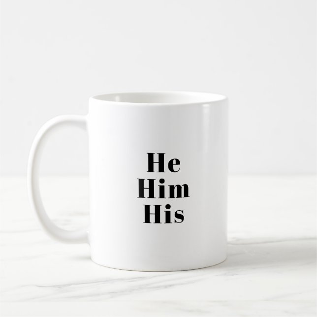 Mug Lui, Lui, Ses Prononounes - Lgbtq orgueil noir bla (Gauche)