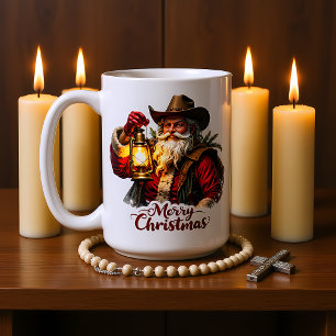 Mug Lumière de lanterne Santa Cowboy