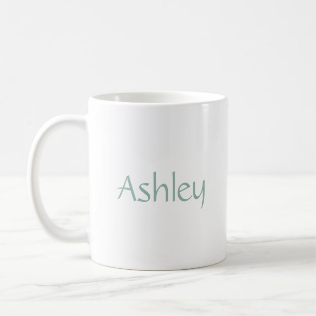 Mug Lumière Moderne Personnalisée Bleu Clair et Blanc (Gauche)