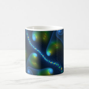 Mug Lumières de l'Imaginaire Abstrait Bleu Vert Jaune 