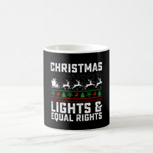 Mug Lumières de Noël et féministe pour l'égalité des d