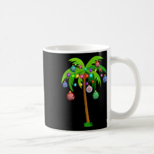 Mug Lumières de Noël Palmier Amusement Plage Hawaï Tro
