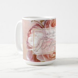Mug LUMINEUSE ROSE Élégante demoiselle Florale moderne
