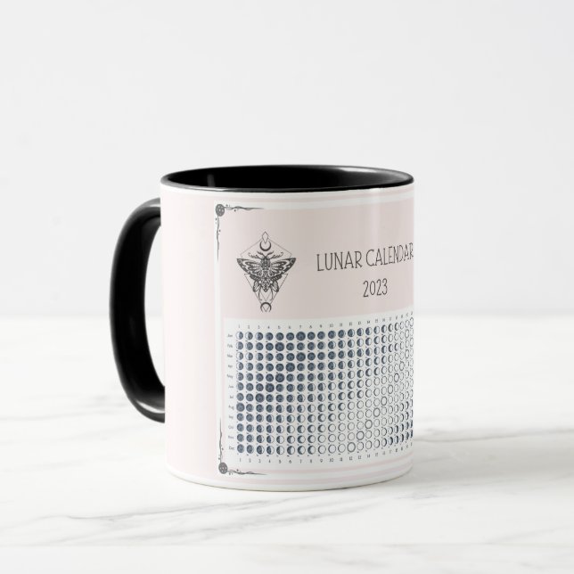 Mug LUNAR CALENDAR 2023, Wicca Witch Moon Phase (Devant gauche)
