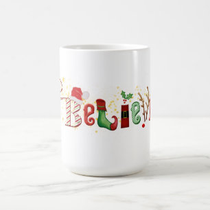 Mug Lunatique CROYEZ avec Noël d'étincelles d'or