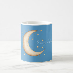 Mug Lune Étoiles Cieux Or Aqua