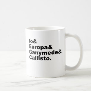 Mug Lunes galiléennes   Io Europe Ganymède Callisto