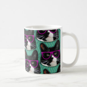 Mug Lunettes amusantes Tuxedo Chat Motif Design épopé