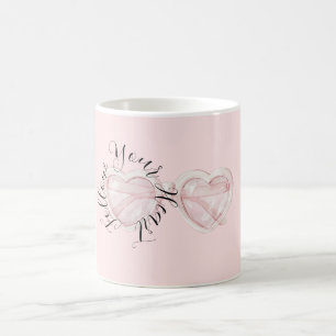 Mug Lunettes de soleil à cœur rose blush Citation