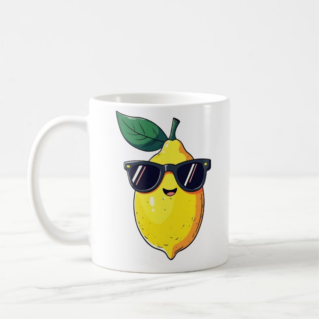 Mug Lunettes de soleil au citron amusantes (Gauche)