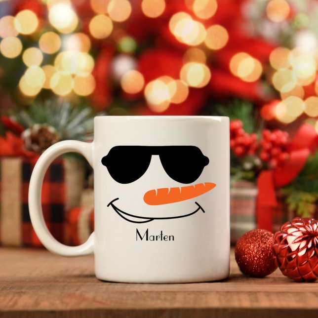 Mug Lunettes de soleil Cool personnalisées Snowman (Créateur téléchargé)