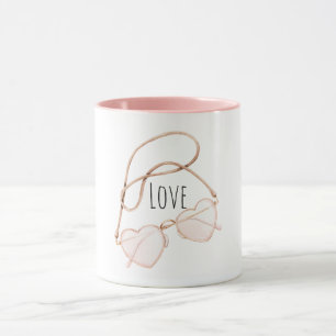 Mug Lunettes de soleil en forme de cœur rose