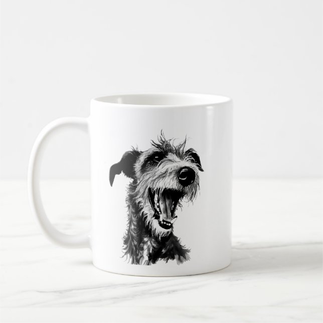 Mug Lurcher noir et blanc | Cute Greyhound (Gauche)
