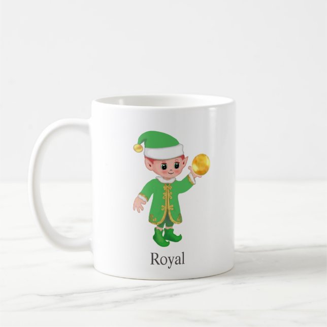 Mug Lutin de chance moderne avec calligraphie et monog (Gauche)