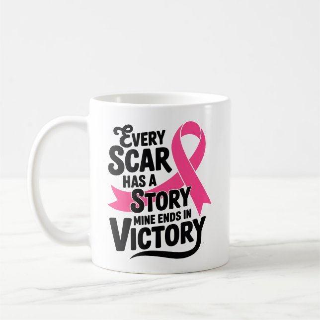 Mug Lutte contre le cancer du sein Survivant du guerri (Gauche)