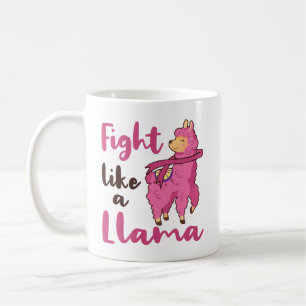 Mug Lutter comme une Llama Cancer du sein guerrier