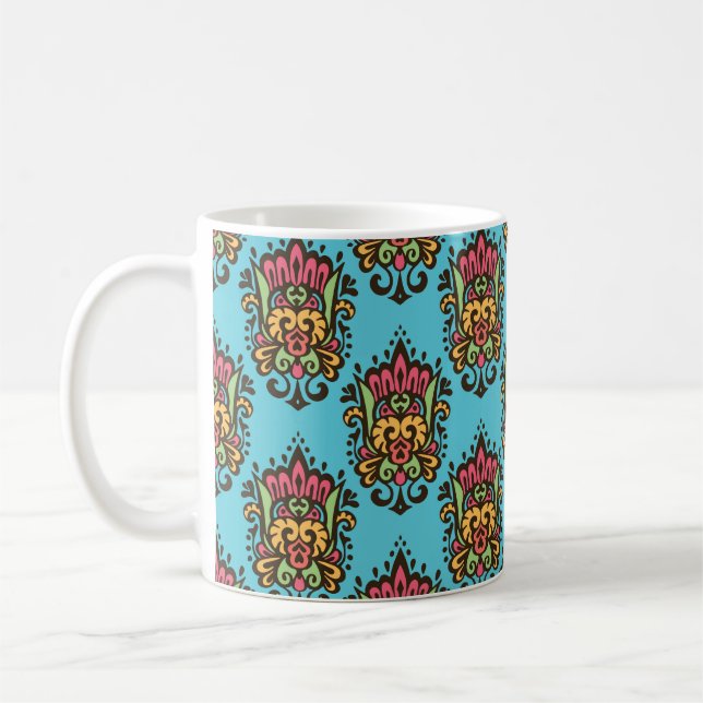 Mug Luxe Damask fleur motif sans couture. Vint floral (Gauche)