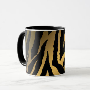 Mug Luxe Elégante Ligne Noire Or Moderne