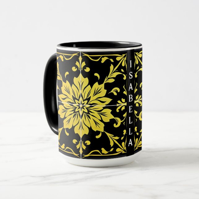 Mug Luxe Moderne Elégante Collection Florale (Devant gauche)