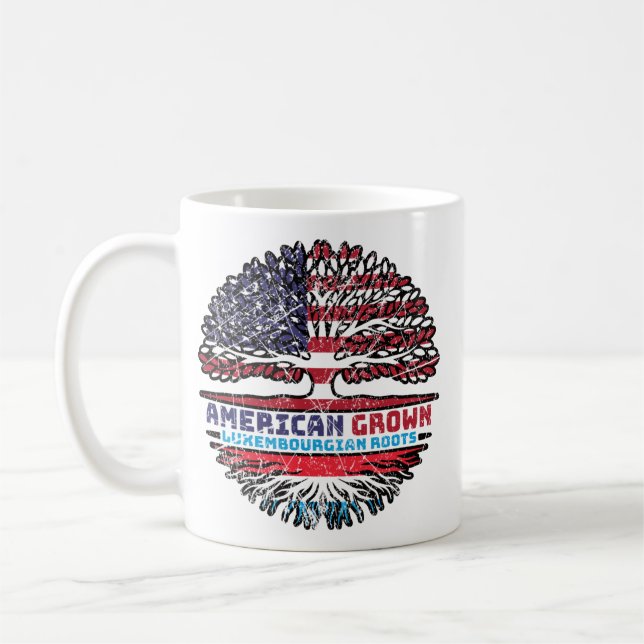 Mug Luxembourg Luxembourg Américain USA Arbre Racines (Gauche)