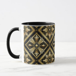Mug Luxueux Golden Geometry années 1920 Dimond Art Dec