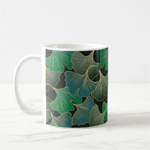 Mug Luxueux or Ginkgo, art vintage.