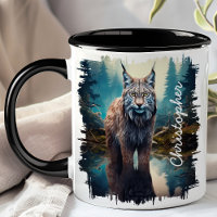 Lynx dans le reflet de Forest Lake