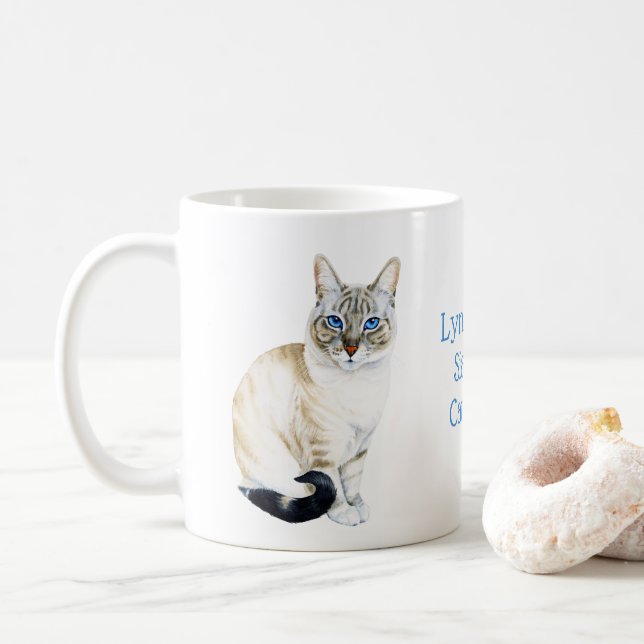 Mug Lynx Point Siamese Parent Chat Personnalisable (Avec donut)