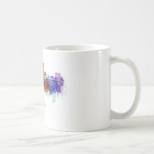 Mug Lyon skyline in watercolor
