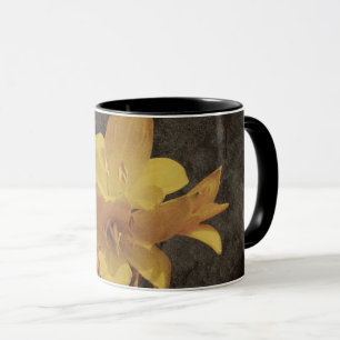 Mug Lys Asiatique jaune sur toile grungé