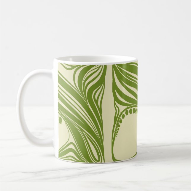 Mug Lys de la vallée. Cadre floral. Belle pinte (Gauche)