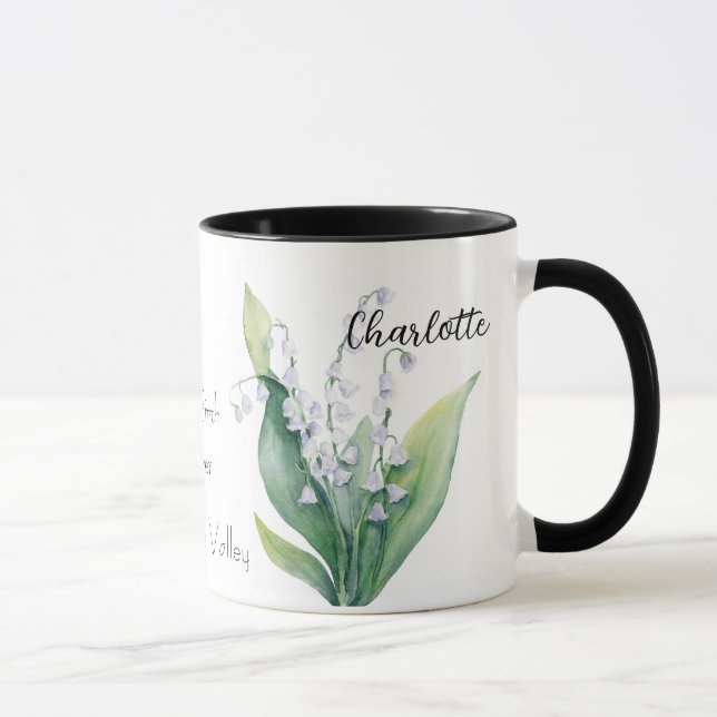 Mug Lys de la vallée mai Mois de naissance Fleur (Droite)