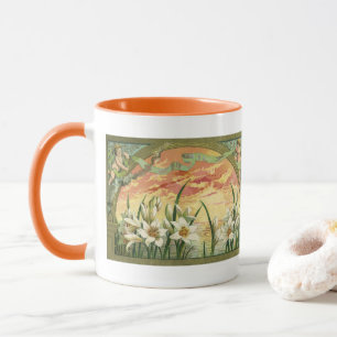Mug Lys de Pâques vintages lever du soleil et anges vi