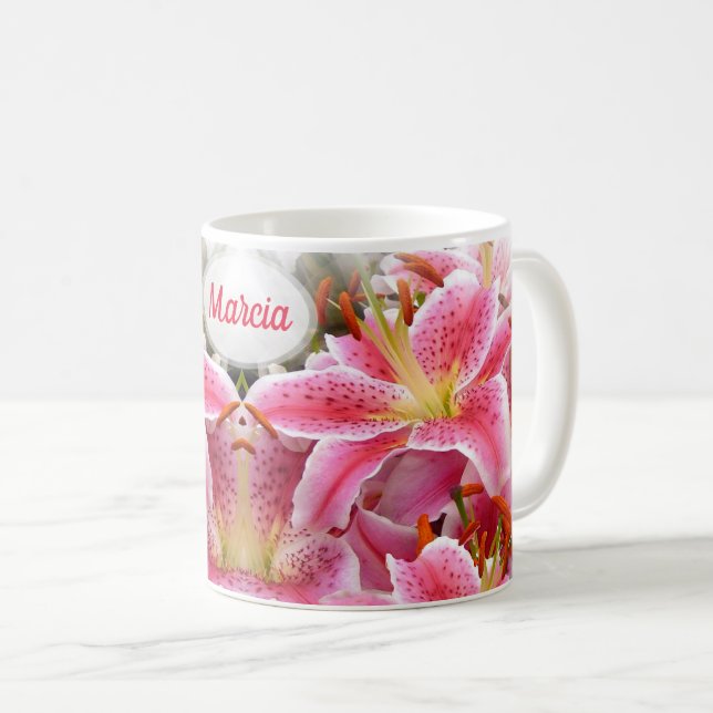 Mug Lys Stargazer Pretty Rose Personnalisés (Devant droit)