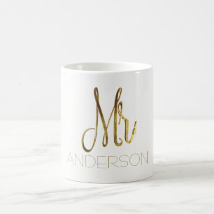 Mug M. Ajouter Nom Mister Gold Elegant Typographie