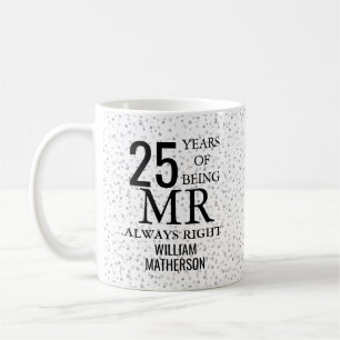 Mug M. Always Right Fun 25e anniversaire Coeurs d'arge