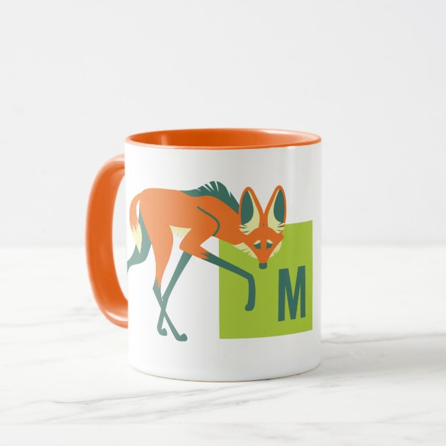 Mug M est pour Maned Wolf (tangerine) (Devant gauche)