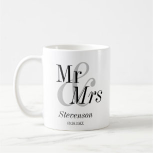 Mug M. et Mme Minimal Modern Mariage Cadeau