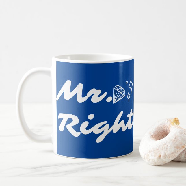 Mug M. et Mme right mariés couple drôle de citation (Avec donut)